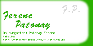 ferenc patonay business card